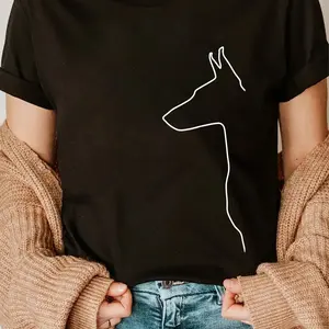 100% Cotton Doberman Pinscher Dobie Silhouette Doberman T-Shirt Shirt