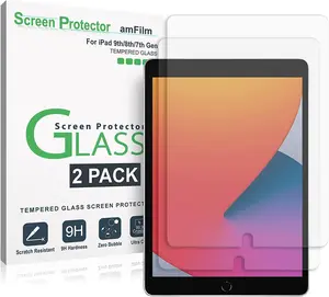 amFilm Glass Screen Protector for iPad 2, 3, 4, New iPad 9, 8, 7 - Tempered Glass, Scratch Resistant, Protective Cover, 9H Hardness
