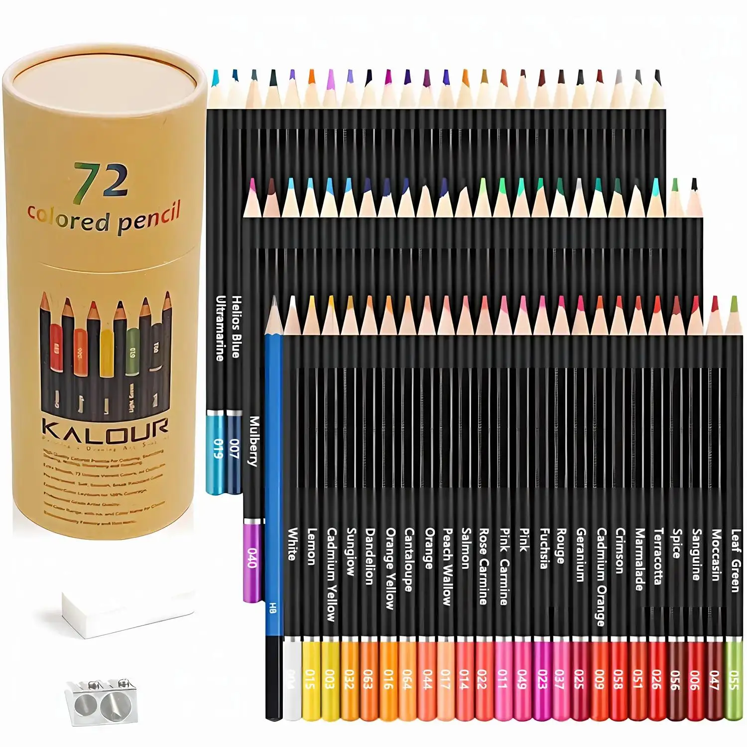 Oil Colored Pencil, 1 Set Professional 50/72 Colors Vibrant Color Artist Pencil Set with Pencil Sharpener and Eraser, Art Supplies for Adults Beginner