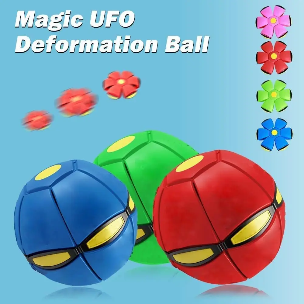 Ball Shape Shifting Bouncy Toy for Kids Outdoor Family Fun with Kinetic Lighting and Strong Elasticity in  Pink Blue Red