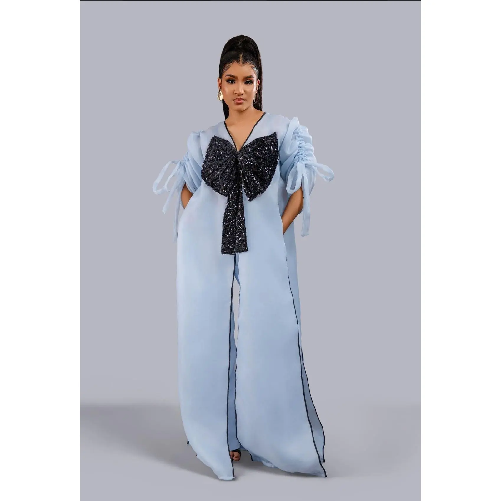 BLUE KIMONO PANT SET