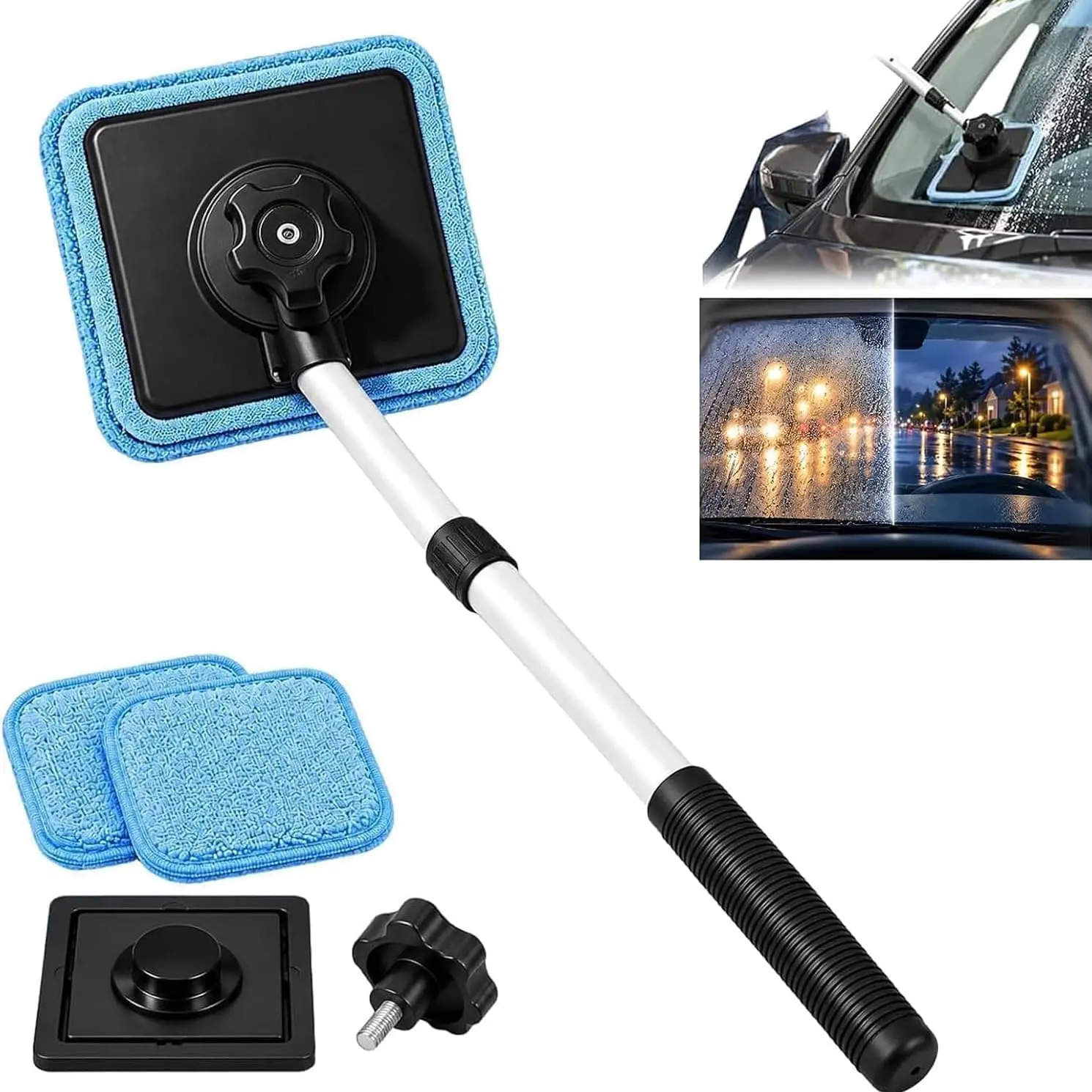 Dual Magnetic Car Windshield Cleaner Auto Glass Cleaning Kit Streak-Free Auto Glass Cleaning Kit, Magnetic Window Cleaner, Dual Side Magnetic Window Cleaner For Car Windshields