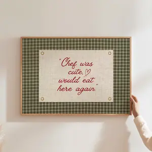 Chef Was Cute Would Eat Here Again Poster, Trendy Kitchen Art, Vintage Kitchen Poster, Family Wall Art, Home Decor
