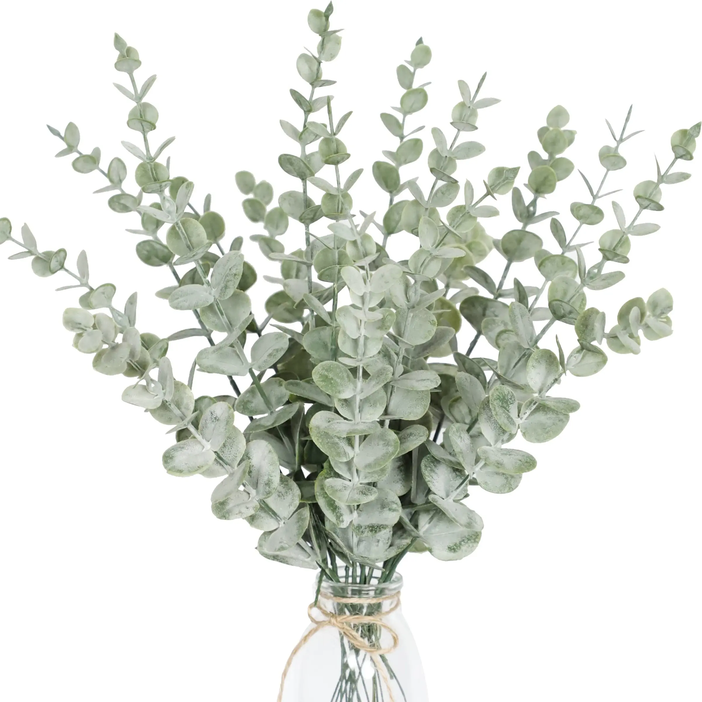 18 Piece Artificial Eucalyptus Stems, Decorative Fake Greenery Flowers Decorations for Home Office Wedding Christmas Table Centerpiece, Durable Plastic Plants Ornaments, Indoor Plants Decor, Faux Greenery Plants, Floral Decor