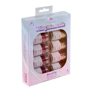 Bling Diamonds - Blushed Rosy Tones Round (Set of 10)
