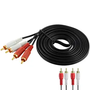New 5ft 2 RCA to 2 RCA Gold Plated RCA Male L/R Stereo Audio Cable Cord RCA PLUG