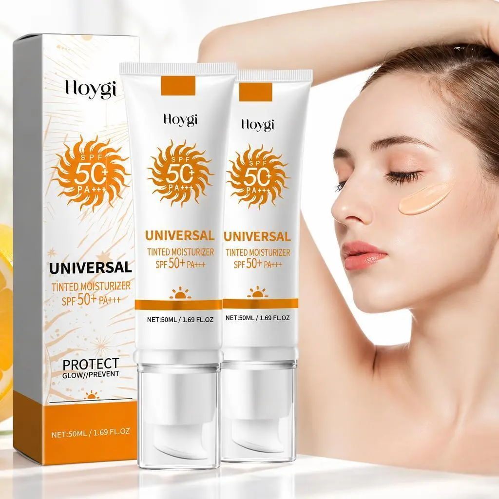 Sunscreen to Prevent Sunburn and Tanning, Universal Tinted Face Moisturizer Sunscreen, SPF 50 PA+++ Organic Mineral Sunscreen, Daily Repairing Soothing Sunblock Water Proof Skin Repair Hydrate Moisture, Sun Safety Essentials,Running Outdoor Golf Sunscreen