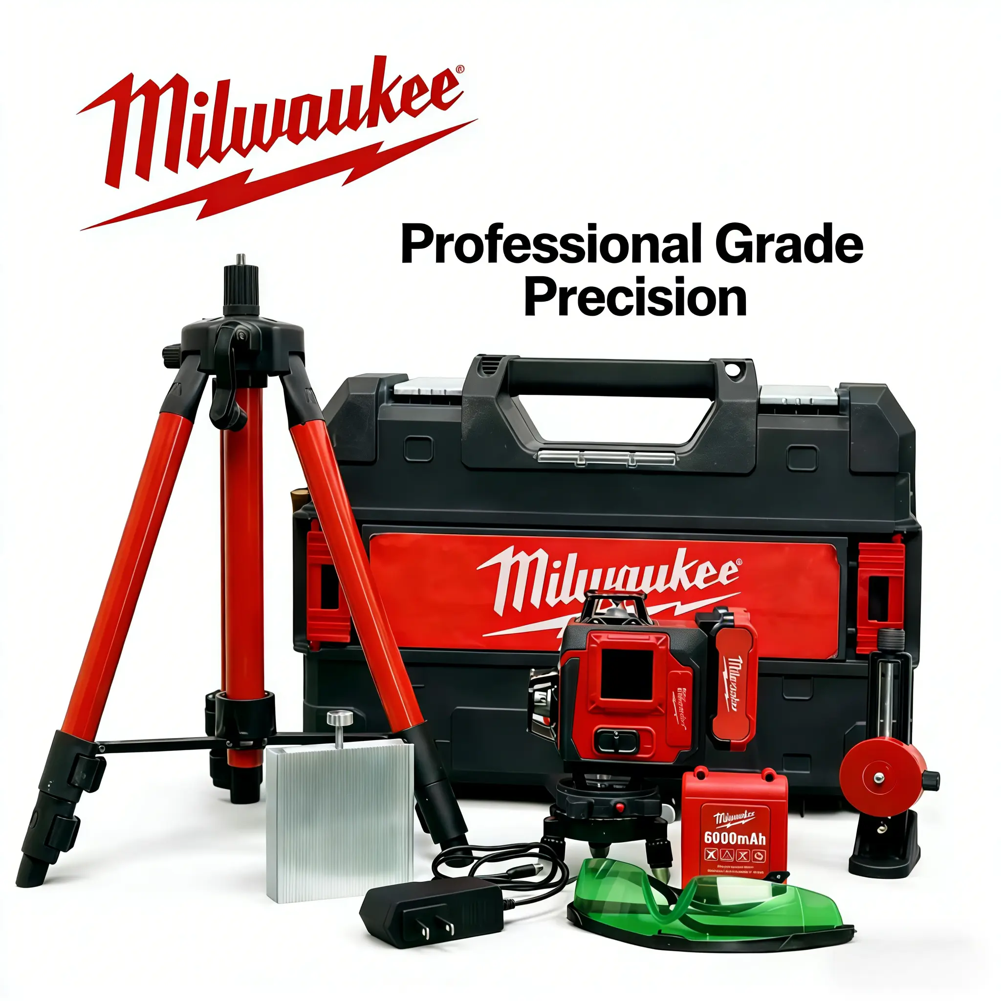 Milwaukee 16-Line Green Laser Level, Self Leveling Horizontal & Vertical Cross Line Laser, Automatic Calibration High Precision Laser Level Tool Kit for Outdoor Indoor Home Construction & Professional Use