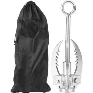 Grappling Hook, Grapple Hook Stainless Steel Claw Carabiner Stainless Steel Gravity Rock Climbing Hooks Folding 3 Claws Survival Tool for Outdoor Activity Camping Hiking Tree Rock Mountain