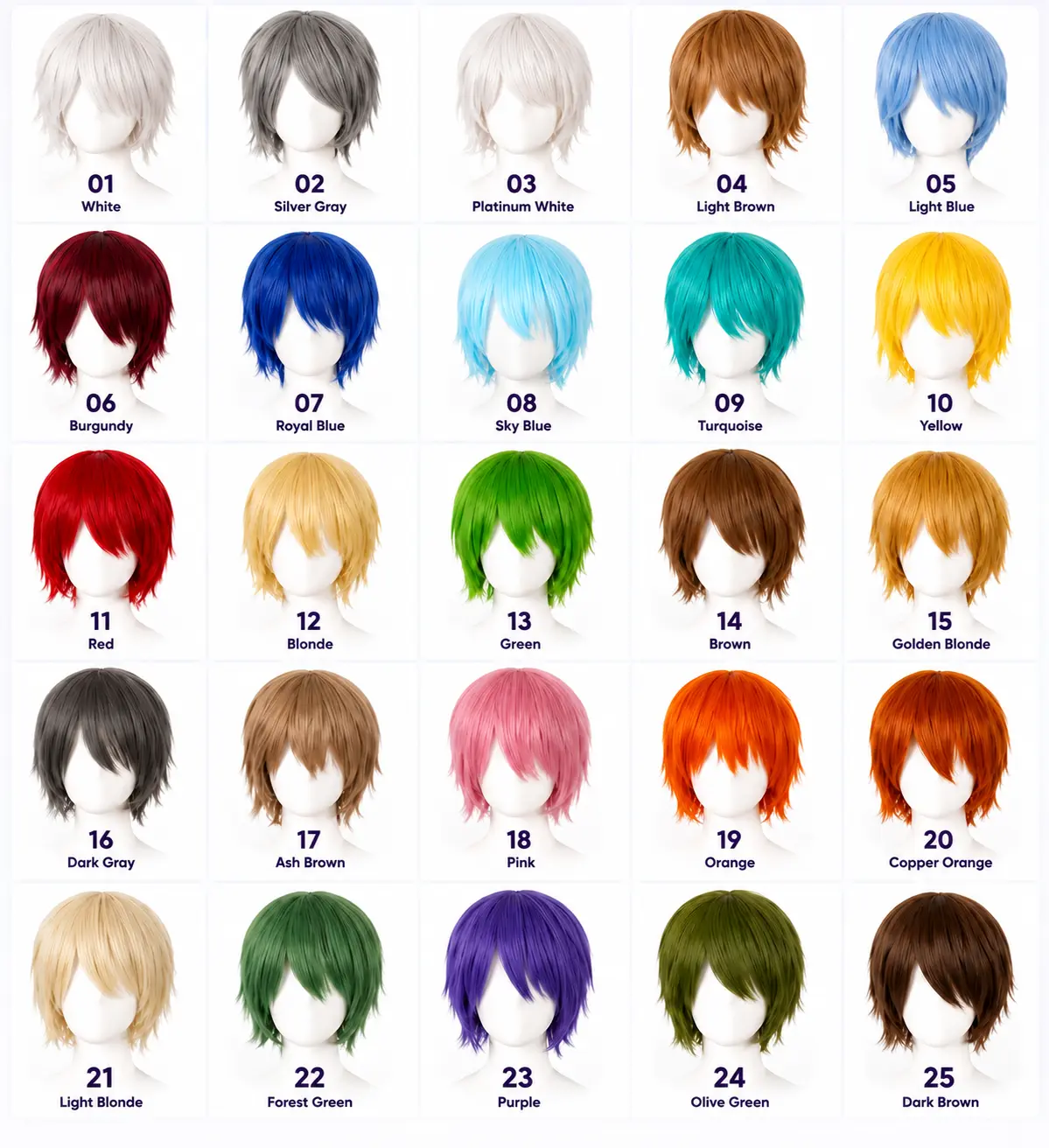 Synthetic Short Cosplay Wig, 30cm Lumigwigs Costume Wig for Cosplay Events