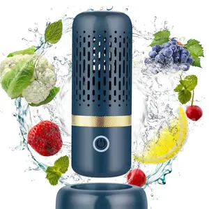Produce Cleaner & Vegetable Cleaner with Oh-Ion Technology, Wireless Rechargeable Food Washer for Fruits, Veggies, Rice & Utensils, Ipx7 Waterproof 10-Min Automatic Cleaning for Kitchen (Blue)