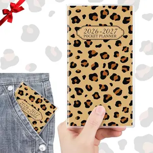 2026-2027 Pocket Calendar for Purse Small Monthly Planner for Women Leopard Handy Weekly Pocket Planner Journal Notebook Christmas  Year  Sister  Women
