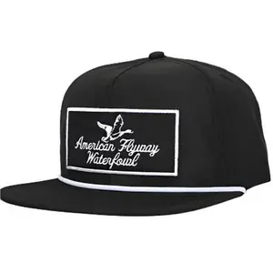 Adjustable Vintage Snapback Hat - Men's Snapback Baseball Cap with Black Rope, White Rope Accent and Patch for Sports & Outdoor Use, Adjustable Snapback Hat