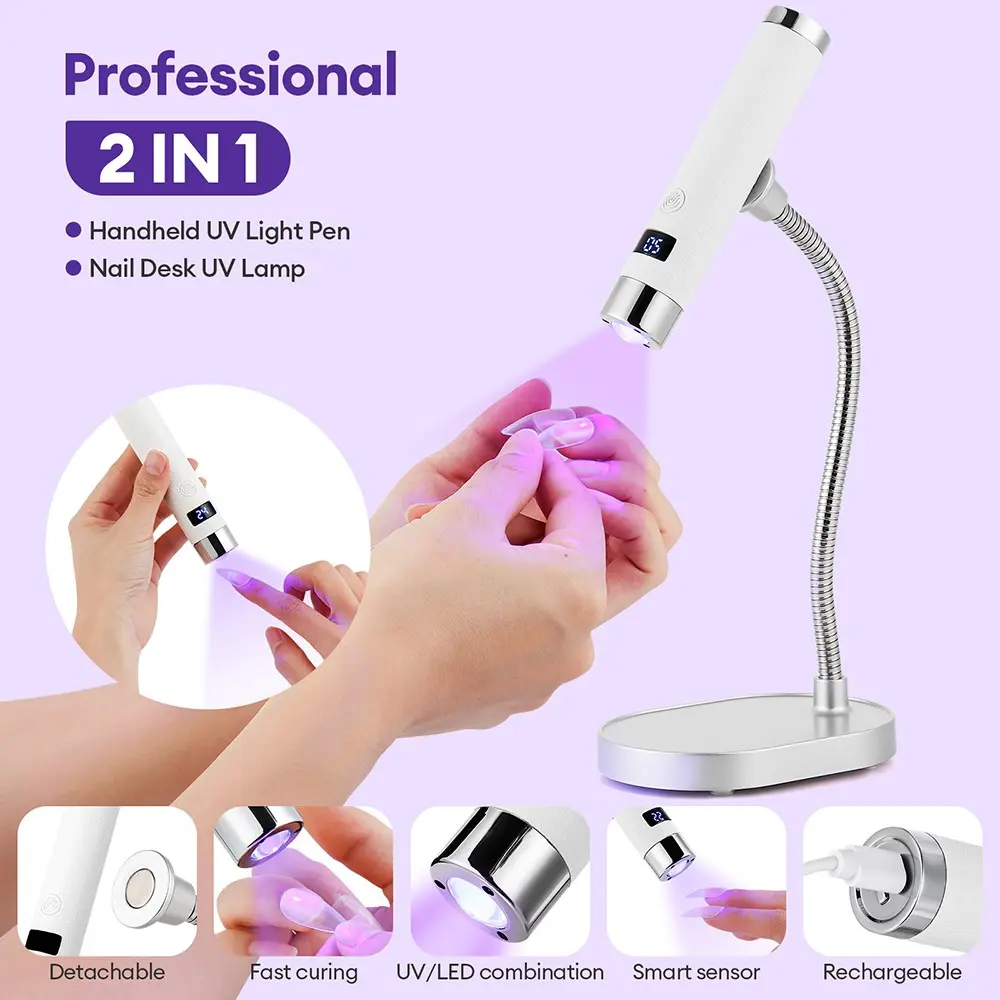 (Upgrade) Mini UV LED Nail Lamp with Adjustable Stand, USB Rechargeable Gel Nail Dryer with Touch and Motion Sensor, DIY Home Salon Manicure Tool, Perfect Gift