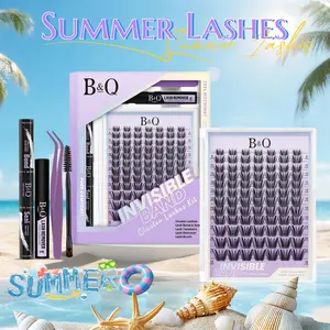 Medusa Kit l B&Q Updated Silk Protein Material Lash Cluster,Combined Natural&Manga Flora&Fairy Style,C Curl for DIY Eyelashes Extension,Waterproof,Long Lasting Fake Lash Cosmetic Makeup Anime Vacation Lash Outdoorfun Mother Gift Salon Effect #SummerVibes