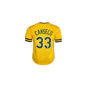 Jose Canseco Autographed 40/40 Inscription Oakland Yellow Baseball Jersey (JSA)