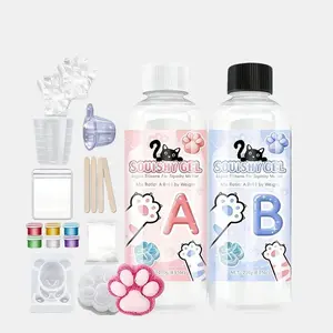 Taba Squishy Flexible Rubber All-in-One Beginner Kit with Silicone Molds Colored Glue Flocking Powder & Gloves Ideal Gift for Crafting