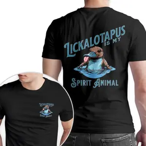 Lickalotapus Is My Spirit Animal Men's Funny T-Shirt Crewneck Menswear