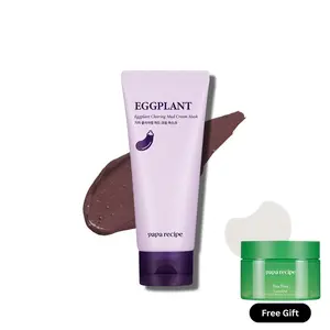 Papa Recipe Eggplant Clearing Mud Cream Mask – Soothing Korean Face Mask for Sensitive Skin & Acne, Pore-Clearing, Gentle Exfoliating, Hydrating