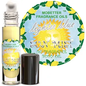 MOBETTER FRAGRANCE OILS Lighter Blue Sun Mist Regular Edition 1/3 oz Roll On Body Oil for Men Long Lasting Fragrance No Alcohol