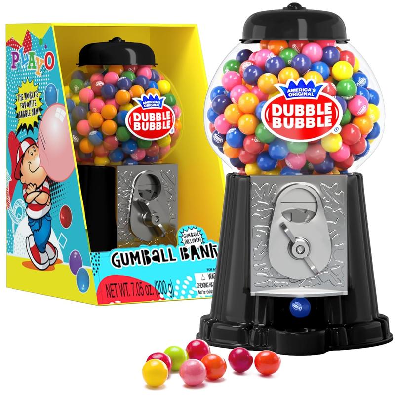 Gumball Candy Machine – Fun Coin-Operated Toy Bank with 85 Colorful Gumballs – 8.5'' Candy Dispenser for Kids – Perfect for Gifting & Playtime