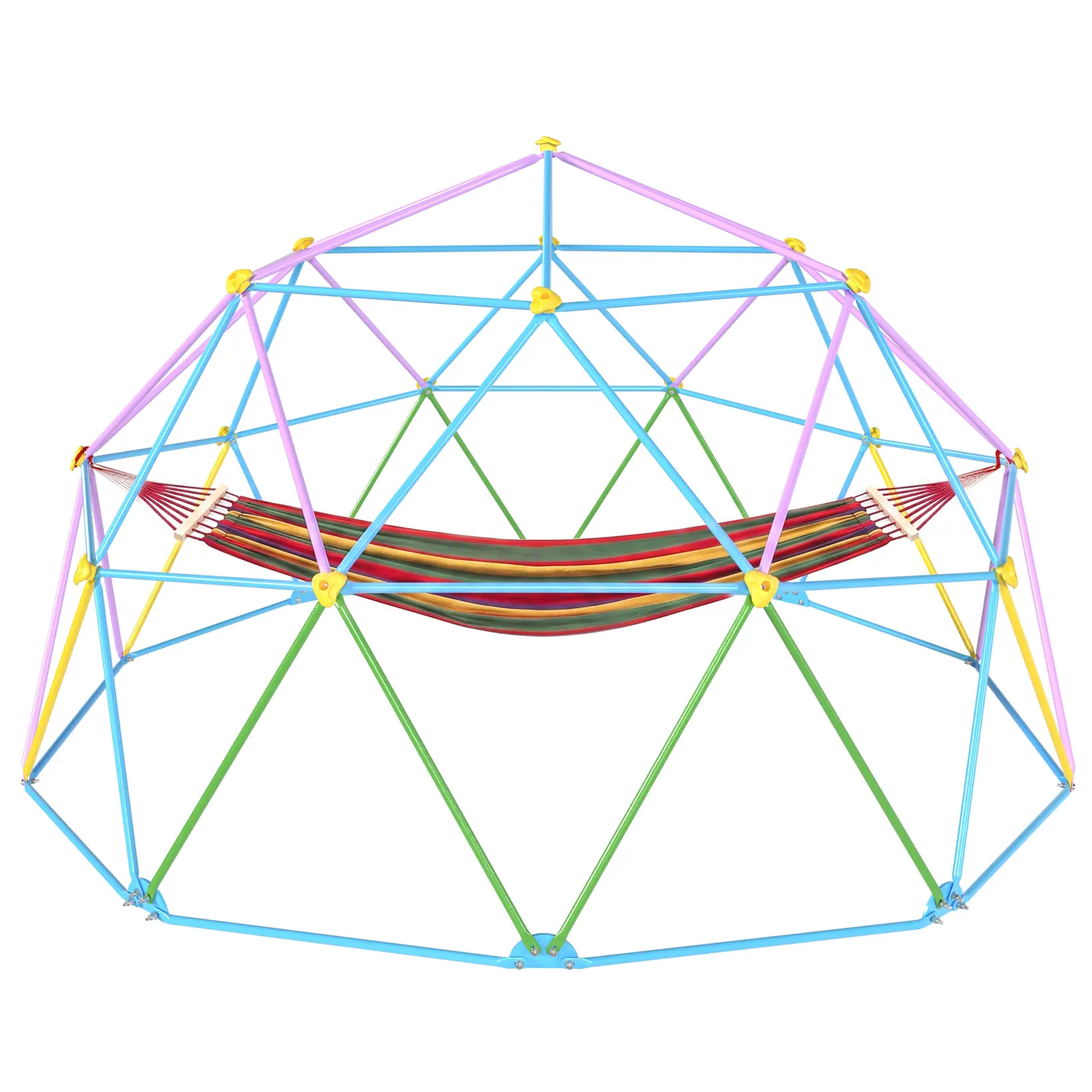 10x8FT Climbing Dome with Hammock for Kids, Outdoor Playground Equipment, 880LBS Dome & 300LBS Hammock Capacity, Waterproof & Sun-Proof Geometric Climber, ASTM Approved