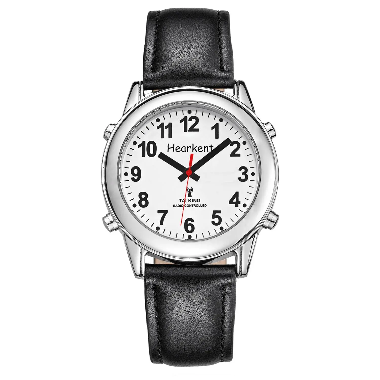 Atomic American English Talking Watch Speaks Clear and Loud Time, Date and Alarm time Stretch Band is Best Gift for Senior,Visually impaired, or Blind People Wearable Wristwatch
