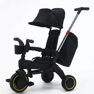 Toddler Tricycle Pushchair - Strollers for Kids, with Storage Bag, Multifunctional Tricycle for Baby, with Removable Push Handle &  Removable and Adjustable Canopy, Suitable for Outdoors