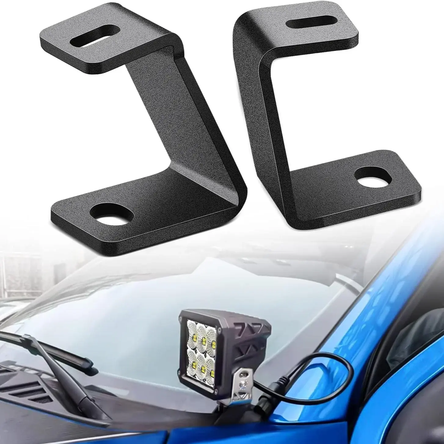 Nilight Front A-Pillar Ditch Light Hood Mounts, Car LED Light Cars Accessories for 2015-2023 Ford F150, 2017-2023 Ford F150 Raptor Offroad Lighting System