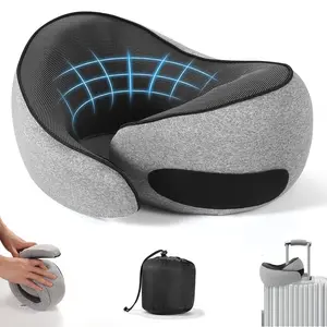 Travel Neck Pillow - Memory Foam Snail Design Neck Pillow for Airplanes, Comfortable Breathable Cover, 360° Support Stowable Pillows for Sleeping, Car, Airport Travel Essentials