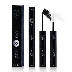 Lash Bond And Seal Waterproof 10ML Bond And Seal Lash Glue Long Lasting Lash Cluster Glue Black Eyelash Bond And Clear Seal DIY Lash Bond And Seal For Beginner
