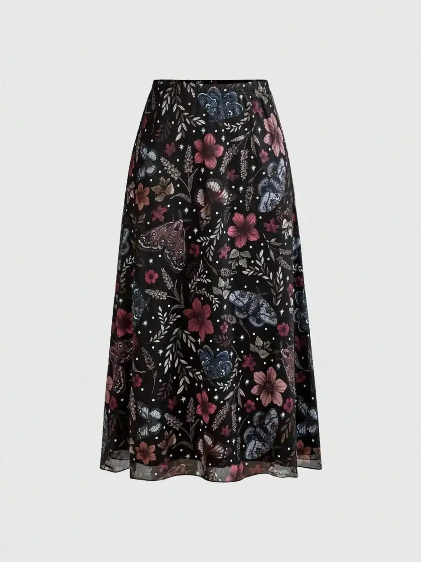 Women's Gothic Bat Skull Moon Pumpkin Print A-Line Skirt Vintage Boho Bohemian Fairy Butterfly Moth Pattern Versatile Punk Half-Sleeve Dress Womenswear seasonal musthave classic staple party essential