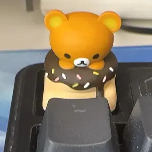 Rilakkuma Donut Kawaii Keycap Personality Decor Single Cute Anime Bear Keycaps Keyboard Accessories Esc Otaku Girl Surprise Gift