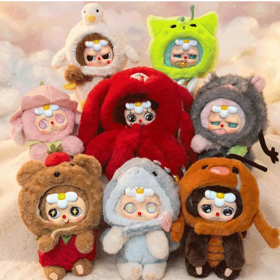 100% Officially Licensed AUV HAT Series Plush Blind Box - SD3 Mouse to 3, King of Fighters Unisex Collectible Stuffed Cuddly Doll Gift, Single Box(Random Selection), Soft Toy for Collectors, Plushies