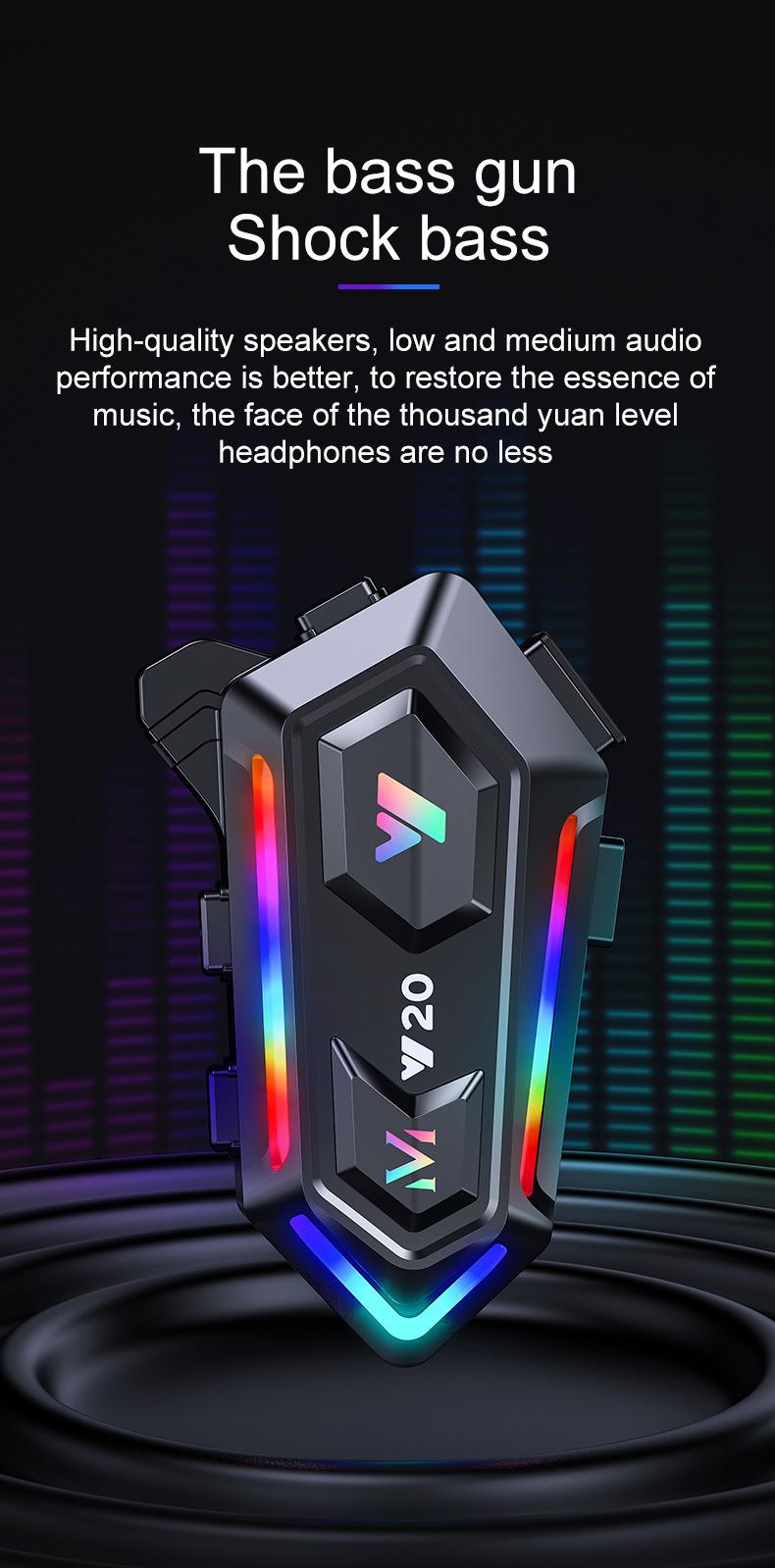 2026 NEW Motorcycle Helmet Bluetooth Headset, RGB Dazzling Lights, IPX6 Waterproof, Bluetooth 5.3, 1000mAh 25H Playtime, Noise Reduction, Hands-Free Call for Motorbike Riding