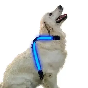 LED Reflective Dog Harness with Color-Changing Light