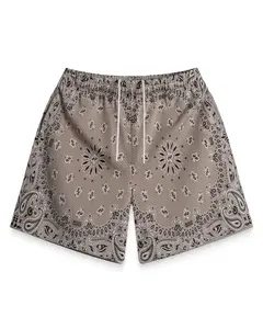 Bravest Studios Screen Printed Paisley Two Tone Shorts Khaki