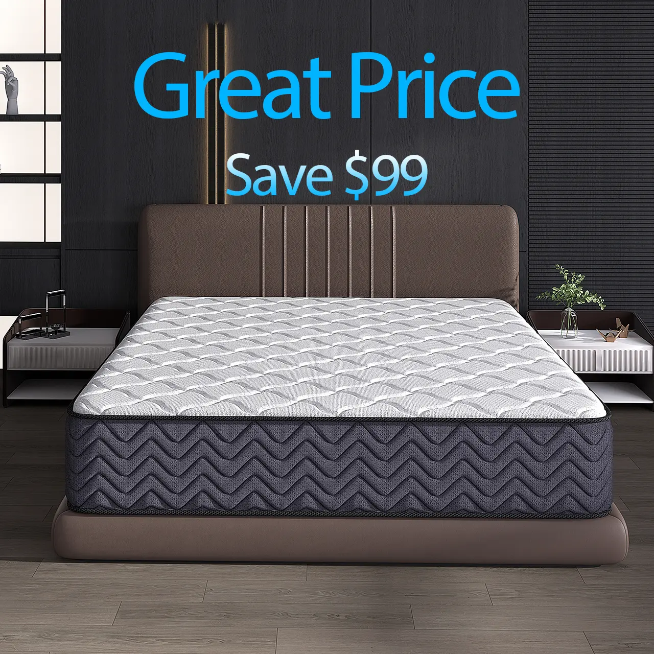 12-Inch Extra Thick Hybrid Mattress - Memory Foam & Spring, Medium Firm, Lumbar Support, Ergonomic Design, Comfortable - Queen Size & Twin, Full, King Sizes - Home & Hotel Use, Boxed Gift - Modern Indoor Mattresses, Queen Size Mattress
