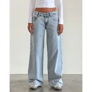 Low Rise Roomy Jeans in 80's Light Wash Blue