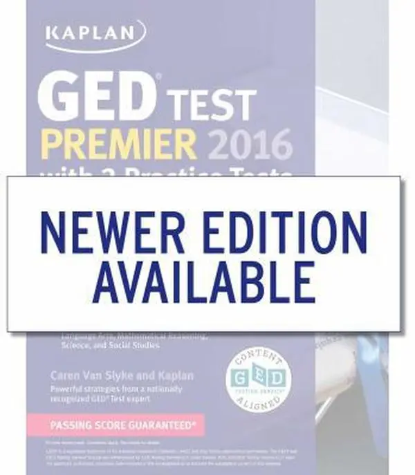 USED Book - Kaplan GED Test Premier 2016 with 2 Practice Tests (Online, Book, Videos & Mobile) by Caren Van Slyke (Paperback) - english