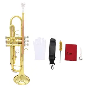 Bb Trumpet, Professional Grade Brass Phosphor Bronze Coating Trumpet, Musical Instrument for Beginners and Band Players
