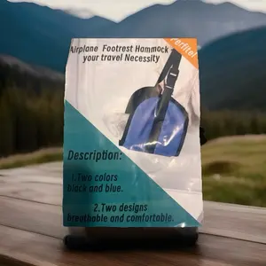 Foot Hammock for Plane Travel, Upgraded Airplane Foot Rest with Memory , Hardboard, Portable Zippered  Hammock for Long Flight, Under Desk Footrest, No Collapse Foot Sling, Travel Essentials