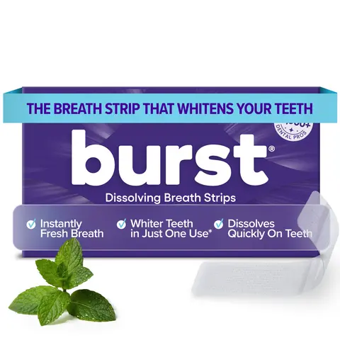 BURST Dissolving Breath Strips - 10 Fast-Dissolving Strips for Instant Bad Breath Relief - Vegan & Cruelty-Free Formula