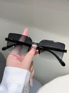 Elegant New Frameless Square Fashion Sunglasses, Rimless Sunglasses, Trendy Simple Style High-End Feel, Stylish Glasses for Men and Women, Modern Sunglasses
