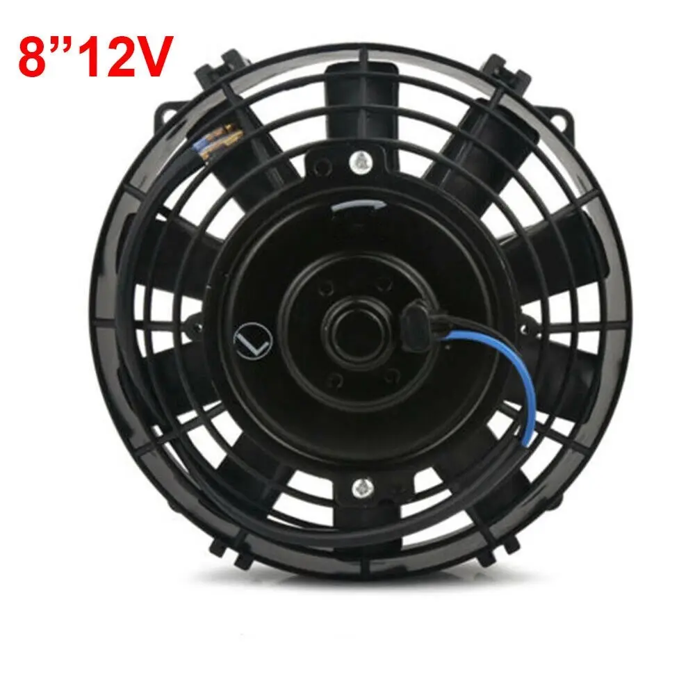 8 In Slim Push-Pull Electric Radiator Cooling Fan Set, 90W 1350 CFM Motor, Plastic Blade, Universal Fit for Cars & Trucks, Includes Mounting Brackets, Improves Overall Performance, Increases Fuel Economy, Push/Pull Mounting