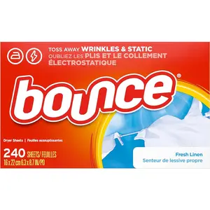 Bounce Dryer Sheets Laundry Fabric Softener, Fresh Linen Scent, 240 Count Procter & Gamble - Pampers