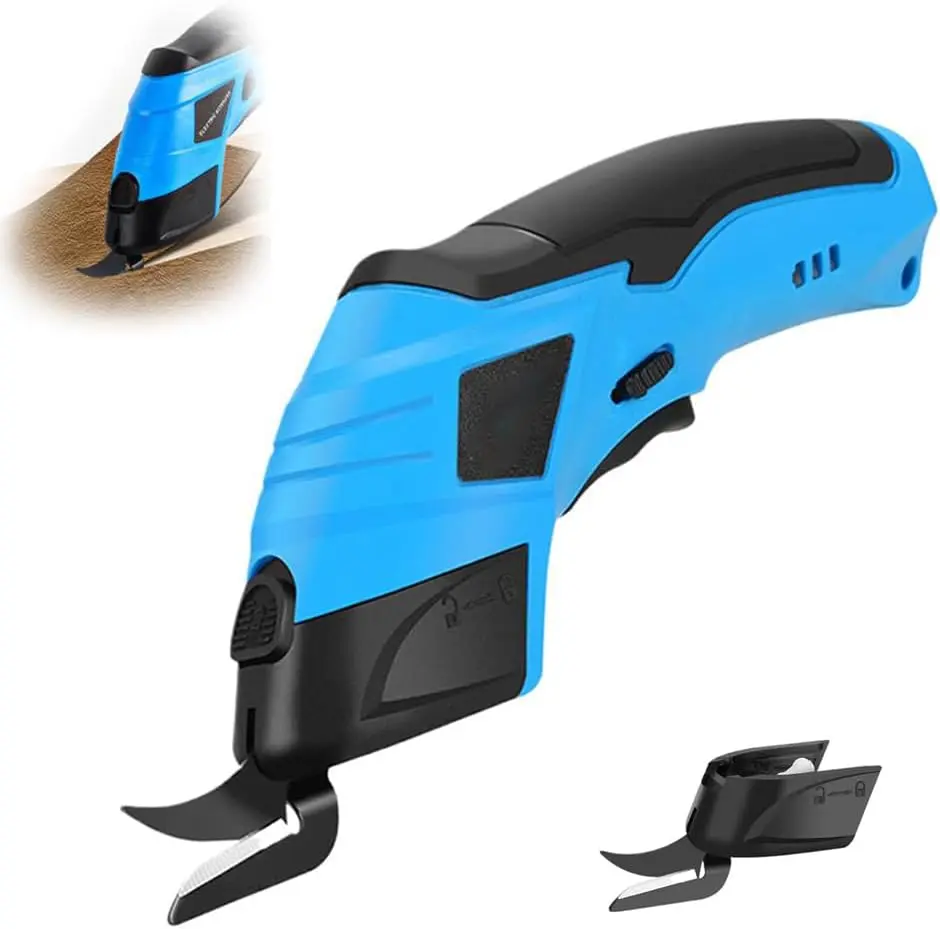 Cordless Electric Scissors USB Rechargeable Fabric Cutter Heavy Duty Precise Cutting for Leather Cardboard DIY Crafts Compact 5.1x2.8x1.6in Lightweight Ergonomic Grip
