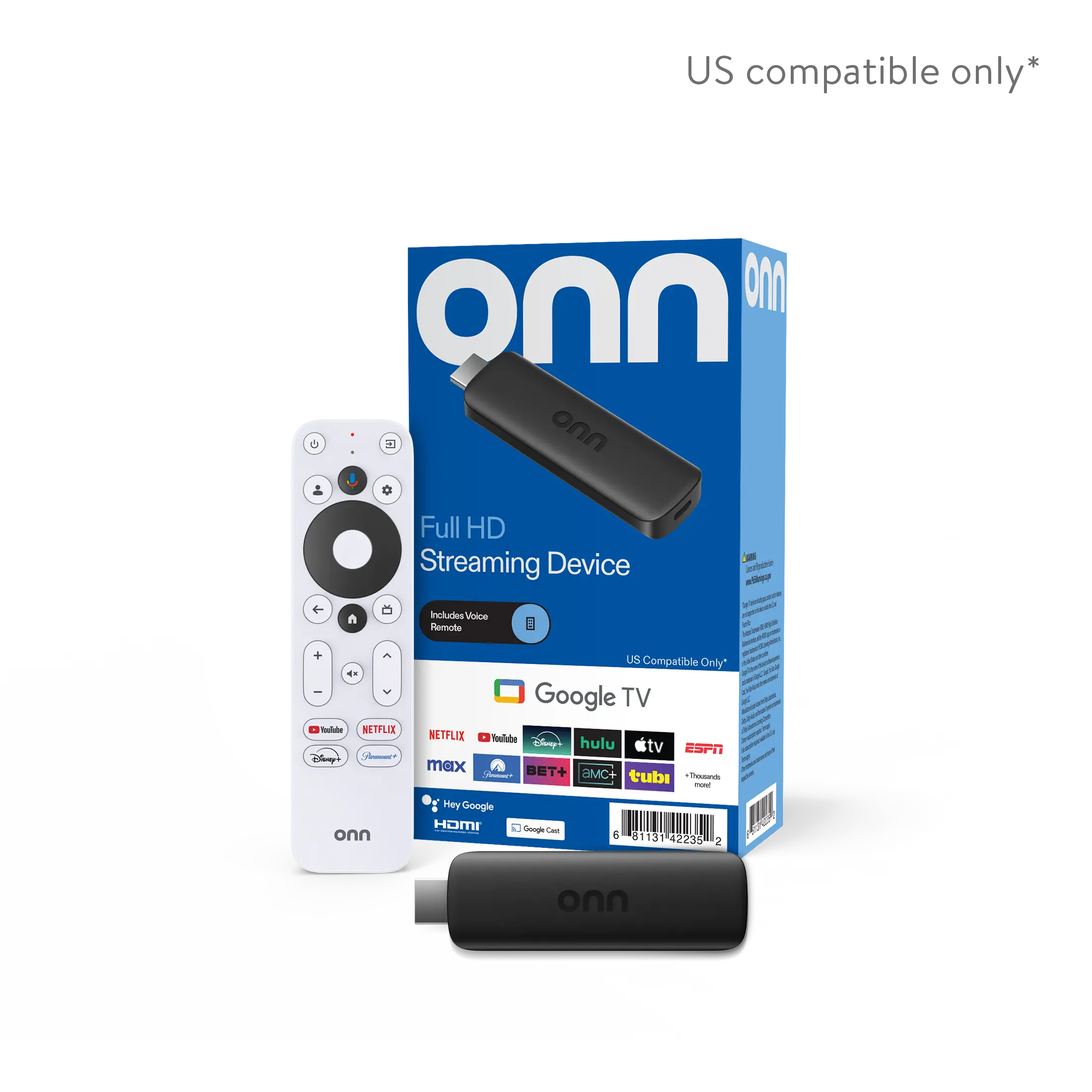 ONN WATCH NFL SUNDAY TICKET Android TV Box Stick Full HD Device with HDMI Port Plug and Play US Compatible Google TV Remote Control Included