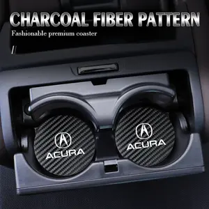 2Pcs Car coaster water anti slip pad silicone waterproof interior accessories Car Interior Decor For Acura ADX RDX ZDX Integra NSX MDX TLX CDX ILX RLX TL RL