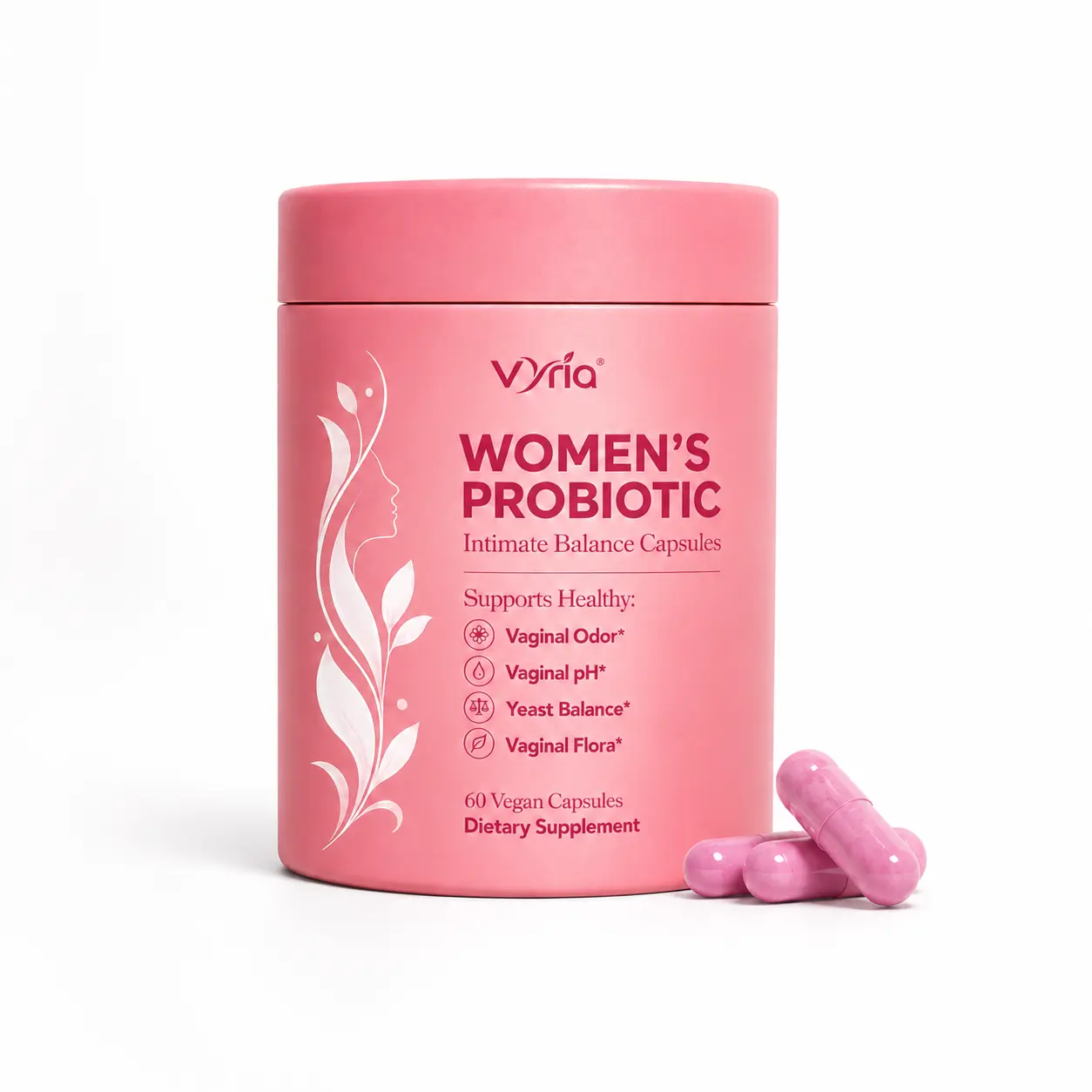 Women's Balanced Nutritional probiótico Probiotic & Prebiotic Healthcare Capsules - 60 Count (Pack of 1) - Supports Gut Balance, Healthy pH Balance, Odor Control, Lactobacillus Strains - Dietary Supplement
